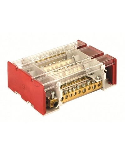 Блок распределительный на DIN рейку c выносной клеммой 4р 160А, 7х7мм 1х8мм 1х9мм 1х12мм DKC BD3160104 в Абакане Аксессуары для стоек и шкафов Pintop.ru