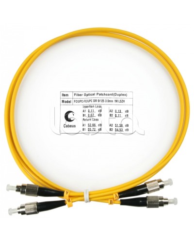 Шнур оптический duplex FC-FC 9/125 sm 1м LSZH Cabeus FOP(d)-9-FC-FC-1m в Абакане Патч-корды оптические Pintop.ru