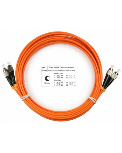 Шнур оптический duplex FC-FC 62,5/125 mm 10м LSZH Cabeus FOP-62-FC-FC-10m в Абакане Патч-корды оптические Pintop.ru