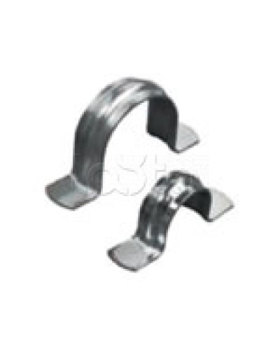 Скоба оцинкованная двухлапковая без монтажного отверстия, для трубы D25мм (1уп = 100шт) Экопласт (43627) в Абакане Держатели, клипсы, скобы Pintop.ru