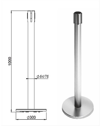 Стойка ограждения передвижная с ремнем Oxgard Стойка ограждения передвижная с ремнем (5 метров красный) (ВЗР2387.06) в Абакане Ограждения Pintop.ru