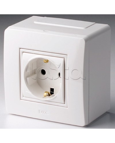 Коробка в сборе с силовой розеткой, белая DKC 10482 в Абакане Распределительные коробки Pintop.ru