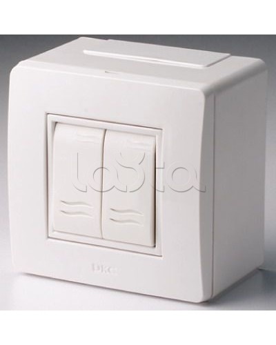 Коробка в сборе с 2-клавишным выключателем, коричневая DKC 10001B в Абакане Распределительные коробки Pintop.ru