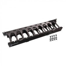 Кабельный органайзер 19" c пластиковыми пальцами глубиной 106 мм и крышкой, 1U LANMASTER (LAN-ORG-PF/S-1U)