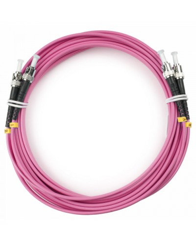 Шнур оптический duplex ST-ST 50/125 mm OM4 20м LSZH Cabeus FOP-50-OM4-ST-ST-20m в Абакане Патч-корды оптические Pintop.ru