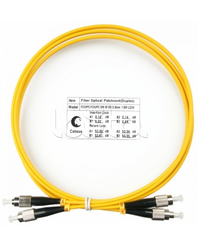 Шнур оптический duplex FC-FC 9/125 sm 1,5м LSZH Cabeus FOP(d)-9-FC-FC-1,5m в Абакане Патч-корды оптические Pintop.ru