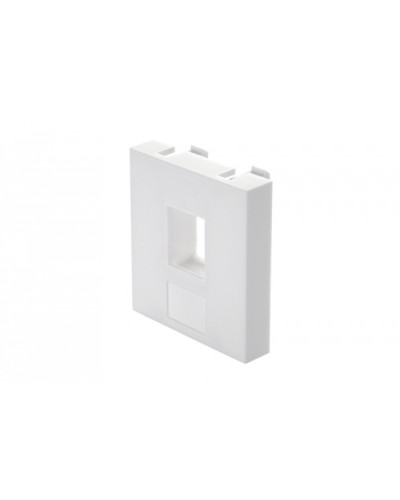 Адаптер 45 × 45 мм для 1 мультимедиа-модуля Keystone без шторки, белый Eurolan (16B-45-11WT) в Абакане Модули Keystone Pintop.ru