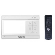 Комплект видеодомофона Falcon Eye Vela + AVP-505 (PAL) Темно-Серый (Видеодомофон Vela: дисплей 4,3" TFT; сенсорные кнопки; подключение до 2-х вызывных панелей; OSD меню; питание AC 220В (встроенный БП).Вызывная видеопанель AVC-505 (PAL): накладная, 4