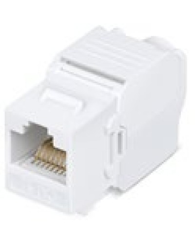 Вставка Keystone Jack RJ-45(8P8C), категория 6, 110 IDC, угол заделки 180 градусов, без инструмента (Toolless), белая в Абакане Модули Keystone Pintop.ru