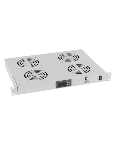 Панель вентиляционная с 4 вентиляторами с цифровым термодатчиком Cabeus JG03t в Абакане Вентиляторные модули Pintop.ru