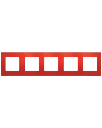 Рамка 5 постов Etika красный Legrand 672535 в Абакане Аксессуары для кабель-канала Pintop.ru