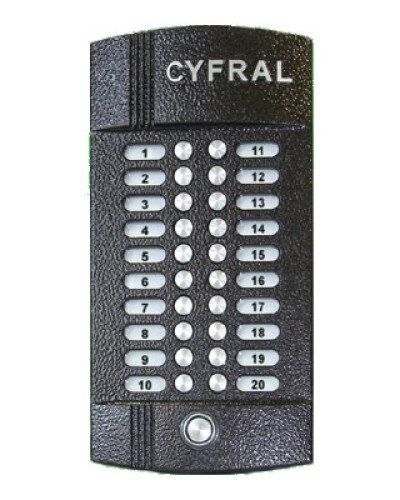 Блок вызова аудиодомофона на 20 абонентов Цифрал M-20M/T в Абакане Блоки вызова многоабонентные Pintop.ru