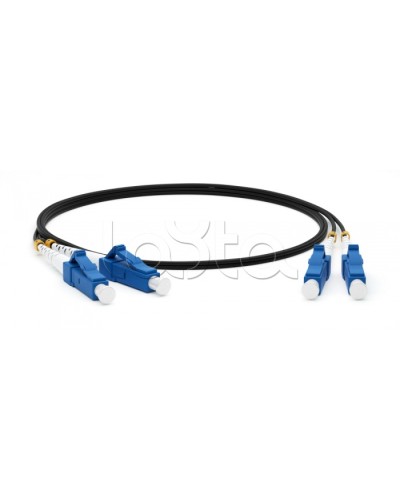 Патч-корд волоконно-оптический Hyperline FC-D2-9-LC/UR-LC/UR-H-1M-LSZH-BK в Абакане Патч-корды оптические Pintop.ru