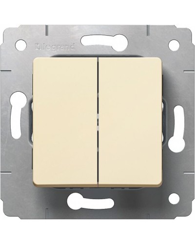 Выключатель двухклавишный автоматические клеммы 10 А 250 В слоновая кость Cariva Legrand 773758 в Абакане Аксессуары для кабель-канала Pintop.ru