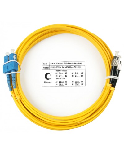 Шнур оптический duplex SC-FC 9/125 sm 7м LSZH Cabeus FOP(d)-9-SC-FC-7m в Абакане Патч-корды оптические Pintop.ru