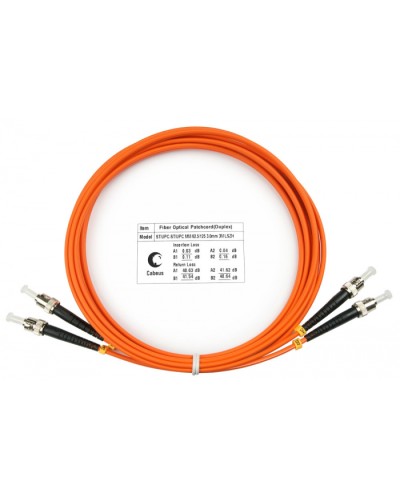 Шнур оптический duplex ST-ST 62,5/125 mm 3м LSZH Cabeus FOP-62-ST-ST-3m в Абакане Патч-корды оптические Pintop.ru
