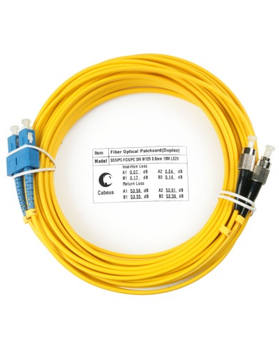 Шнур оптический duplex SC-FC 9/125 sm 20м LSZH Cabeus FOP(d)-9-SC-FC-20m в Абакане Патч-корды оптические Pintop.ru