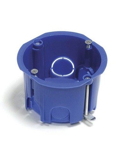 Коробка установочная для г/к D=68x45 мм с металл. лапками, межцентр 71мм, IP20, синий Экопласт 44663 в Абакане Распределительные коробки Pintop.ru