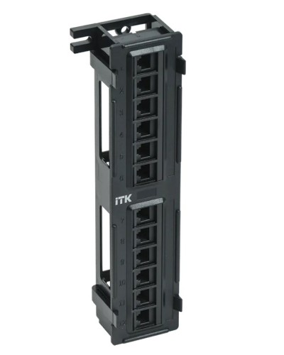 ITK Настенная патч-панель кат.5Е UTP, 12 портов (IDC Dual) (PP12-C5EU-D05) в Абакане Патч панель Pintop.ru