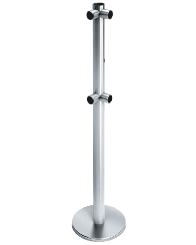 Стойка ограждения с отверстием под фиксатор L-образная, 2 муфты слева передвижная Oxgard ВЗР2442.09.22 в Абакане Ограждения Pintop.ru