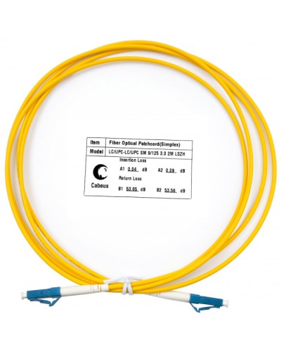 Шнур оптический simplex LC-LC 9/125 SM 2 м LSZH Cabeus FOP(s)-9-LC-LC-2M в Абакане Патч-корды оптические Pintop.ru