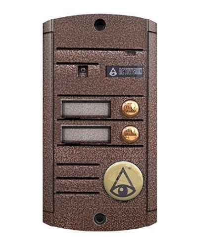 Видеопанель вызывная накладная цветная на 2 абонента Activision AVP-452 (PAL, медь) в Абакане Вызывные видеопанели малоабонентные Pintop.ru