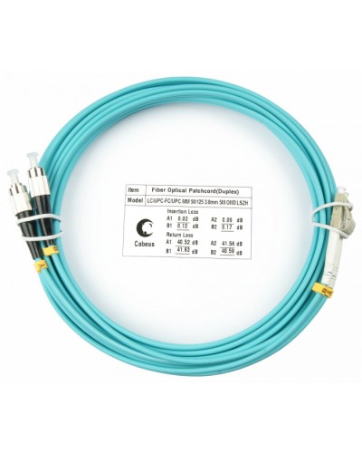 Шнур оптический duplex LC-FC 50/125 mm OM3 7м LSZH Cabeus FOP-50-LC-FC-7m в Абакане Патч-корды и пигтейлы Pintop.ru