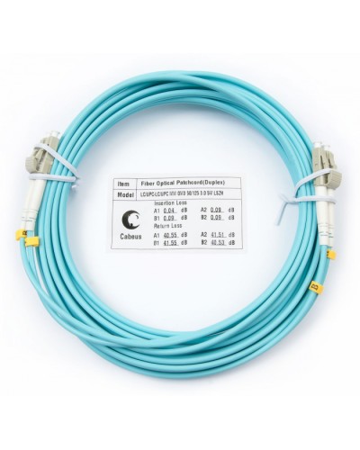 Патч-корд оптический MM 50/125 LC-LC (5м) LSZH duplex OM3 Cabeus FOP-50-LC-LC-5m в Абакане Патч-корды и пигтейлы Pintop.ru