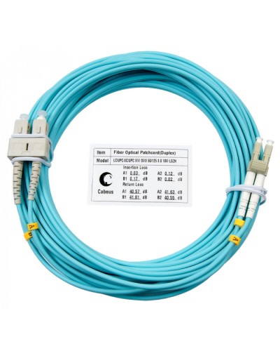 Шнур оптический duplex LC-SC 50/125 mm OM3 20м LSZH Cabeus FOP-50-LC-SC-20m в Абакане Патч-корды и пигтейлы Pintop.ru