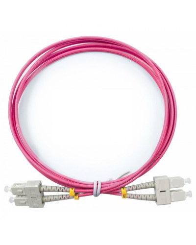 Шнур оптический duplex SC-SC 50/125 mm OM4 1м LSZH Cabeus FOP-50-OM4-SC-SC-1m в Абакане Патч-корды оптические Pintop.ru