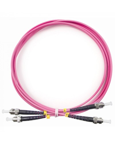 Шнур оптический duplex ST-ST 50/125 mm OM4 1,5м LSZH Cabeus FOP-50-OM4-ST-ST-1,5m в Абакане Патч-корды оптические Pintop.ru