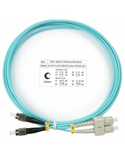Шнур оптический duplex SC-FC 50/125 mm OM3 1,5м LSZH Cabeus FOP-50-SC-FC-1,5m в Абакане Патч-корды и пигтейлы Pintop.ru