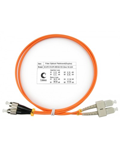 Шнур оптический duplex SC-FC 62,5/125 mm 1м LSZH Cabeus FOP-62-SC-FC-1m в Абакане Патч-корды оптические Pintop.ru