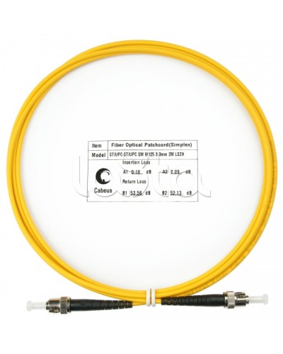 Шнур оптический simplex ST-ST 9/125 sm 2м LSZH Cabeus FOP(s)-9-ST-ST-2m в Абакане Патч-корды оптические Pintop.ru