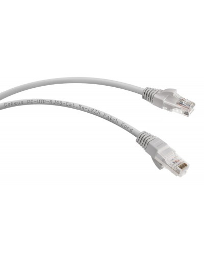 Патч-корд UTP, категория 5e, 0.3 м, LSZH, неэкранированный, серый Cabeus PC-UTP-RJ45-Cat.5e-0.3m-LSZH в Абакане Патчкорды (медные) Pintop.ru