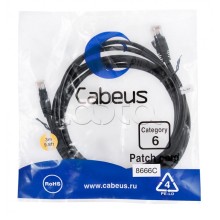 Патч-корд UTP, категория 6, 3 м, неэкранированный, черный Cabeus PC-UTP-RJ45-Cat.6-3m-BK