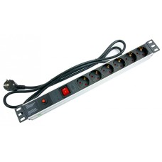 Блок на 6 розеток EU горизонтальный для 19' шкафов Cabeus PDU-6P-F-2EU