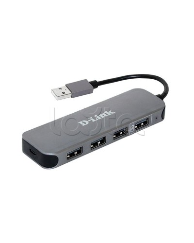 Концентратор с 4 портами USB 2.0 D-Link DUB-H4/E1A в Абакане Дополнительное оборудование для сетей Pintop.ru