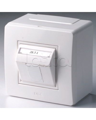 Коробка в сборе с 1 розеткой RJ45, кат.5е телефон / компьютер, коричневая розница DKC 10665B в Абакане Распределительные коробки Pintop.ru