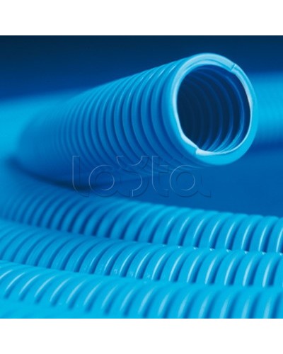 Труба ППЛ гибкая гофр. д.40мм, тяжёлая с протяжкой, 20м, цвет синий DKC 11540 в Абакане Труба гофрированная Pintop.ru