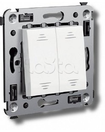 Выключатель двухклавишный в стену, Avanti, Ванильная дымка DKC 4405104 в Абакане Аксессуары для стоек и шкафов Pintop.ru