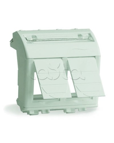 Адаптер для 2-х информационных разъемов Systimax, белый, 2мод DKC 76617B в Абакане Аксессуары для стоек и шкафов Pintop.ru