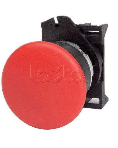 Кнопка грибовидная, прозрачная с фиксацией, красная д. 40 DKC ABHL1M4N в Абакане Аксессуары для стоек и шкафов Pintop.ru