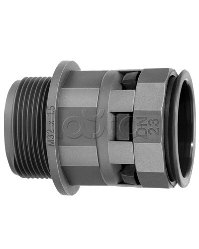 Муфта труба-коробка DN 29 мм, М40х1,5, полиамид, цвет черный DKC PAM29M40N в Абакане Повороты, муфты, тройники Pintop.ru