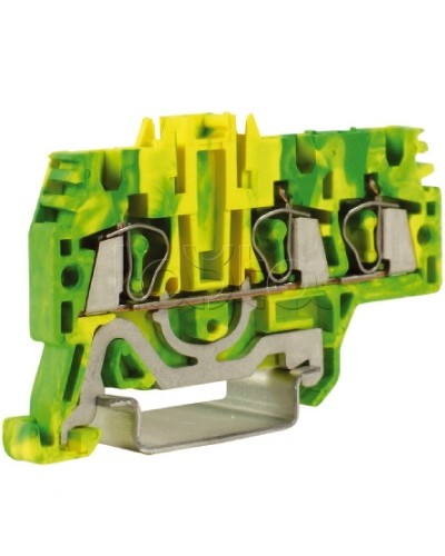 Зажим для заземления, 1 ввод/2 вывода, 2,5 кв.мм желто-зеленый DKC ZHT510 в Абакане Держатели, клипсы, скобы Pintop.ru