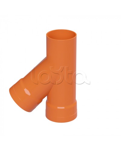 Тройник для двустенных труб одного диаметра ф110мм, 45°, полипропилен DKC 019110 в Абакане Повороты, муфты, тройники Pintop.ru