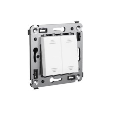 Выключатель двухклавишный в стену, "Avanti", "Белое облако" DKC 4400104