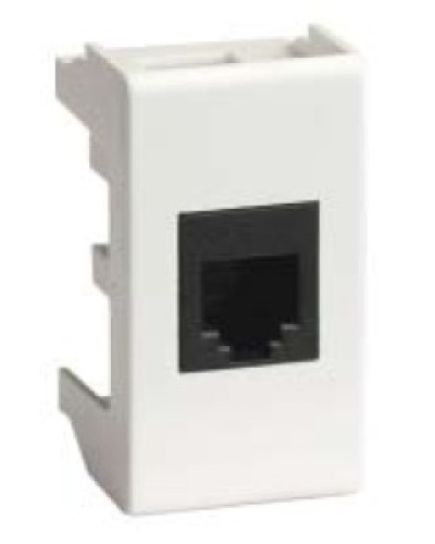Компьютерная розетка RJ-45, кат.5Е, неэкранированная 8P8C, Hyperline, Dual IDC, белый RAL 9010, DKC 45048 в Абакане Розетки компьютерные и телефонные Pintop.ru