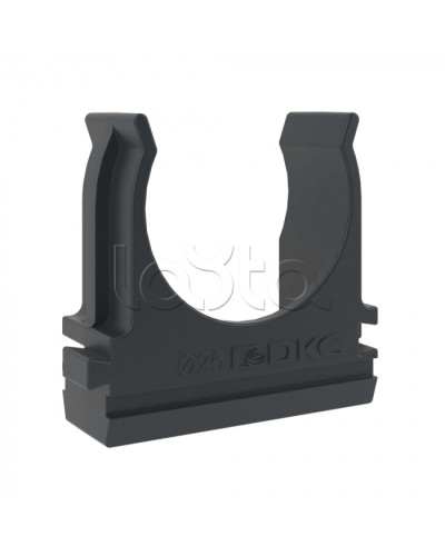 Держатель с защелкой D=25 (Черный) DKC (51025N) в Абакане Держатели, клипсы, скобы Pintop.ru