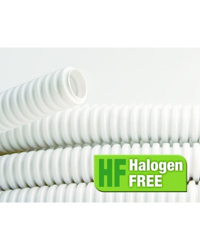 Труба ПЛЛ гибкая гофр. не содержит галогенов д.40мм, ПВ-0, с протяжкой,20м, цвет белый DKC 81840 в Абакане Труба гофрированная Pintop.ru